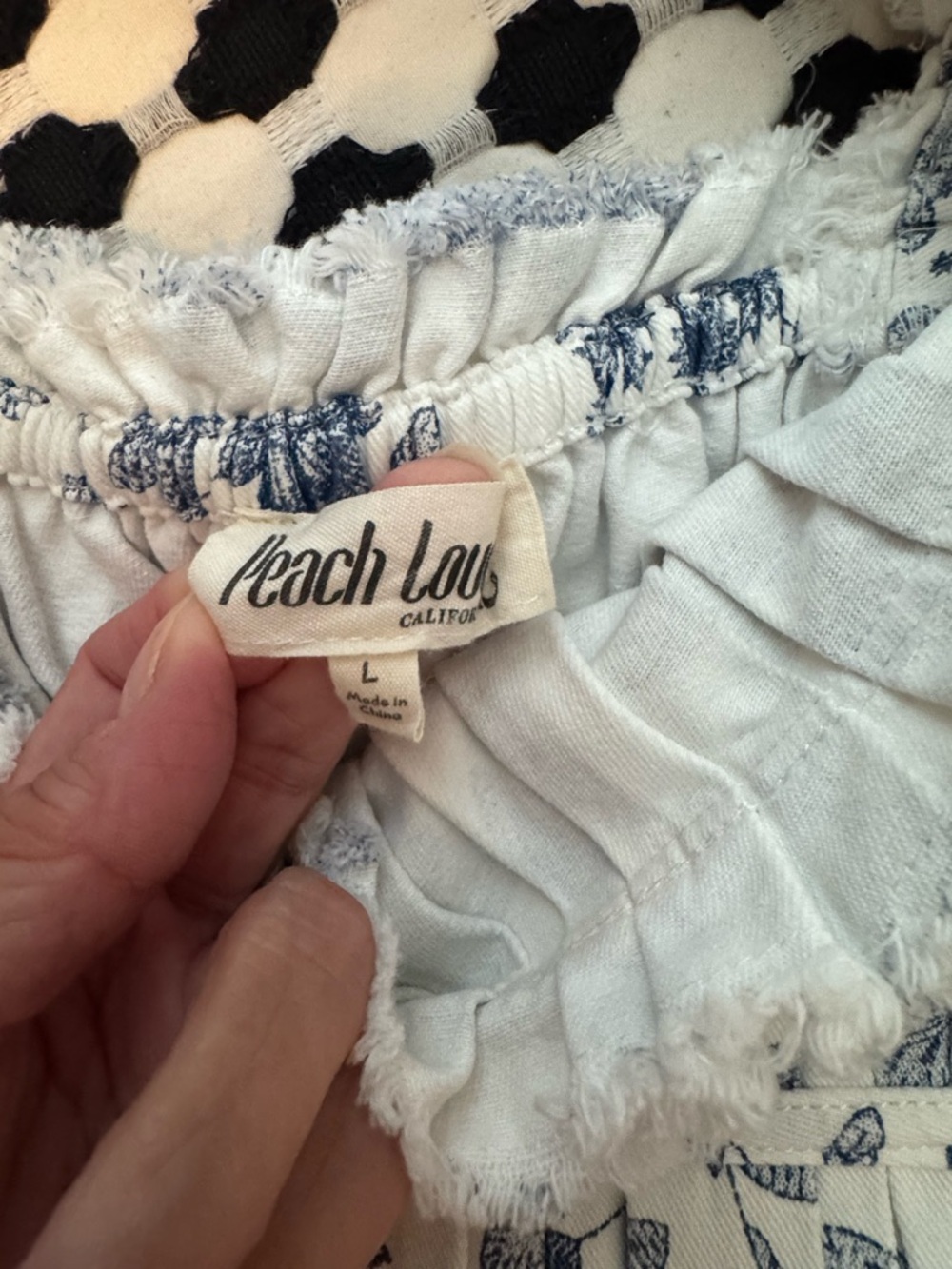 Peach Love California NWT Blue Floral Denim Mini Dress w/ Pockets - Picture 4 of 7